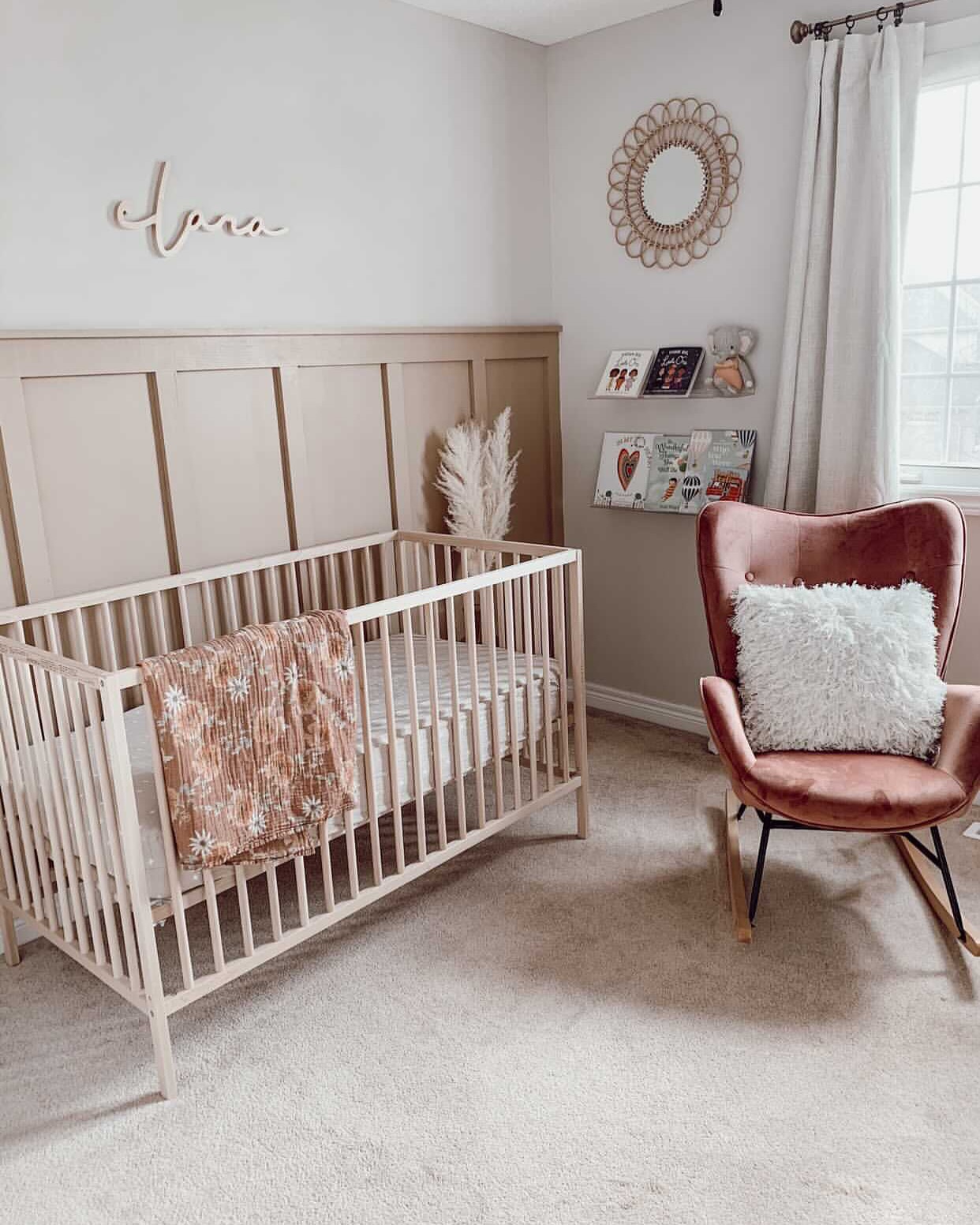 5. Soft Blush Ballerina Mobile and Vintage White Crib Ensemble