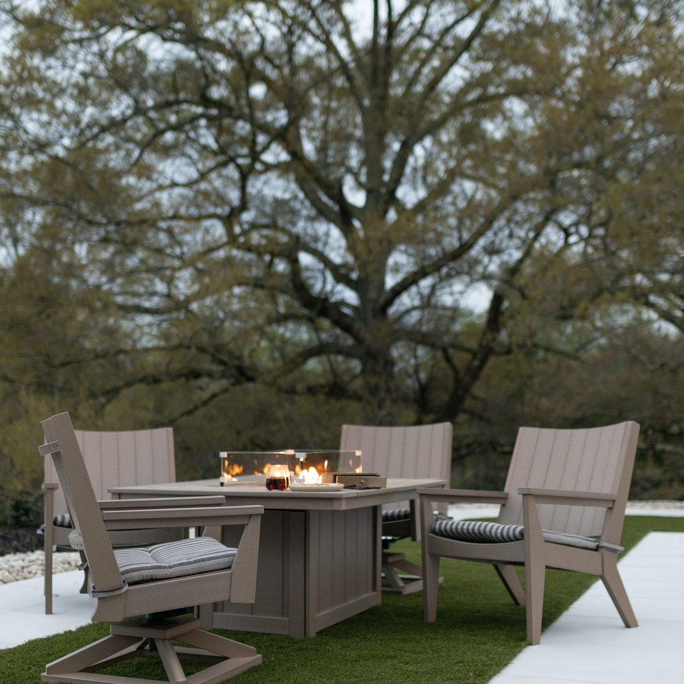 2. the Interwoven Wicker and Geometric Metal Accent Patio Set with Sunlit Cushions
