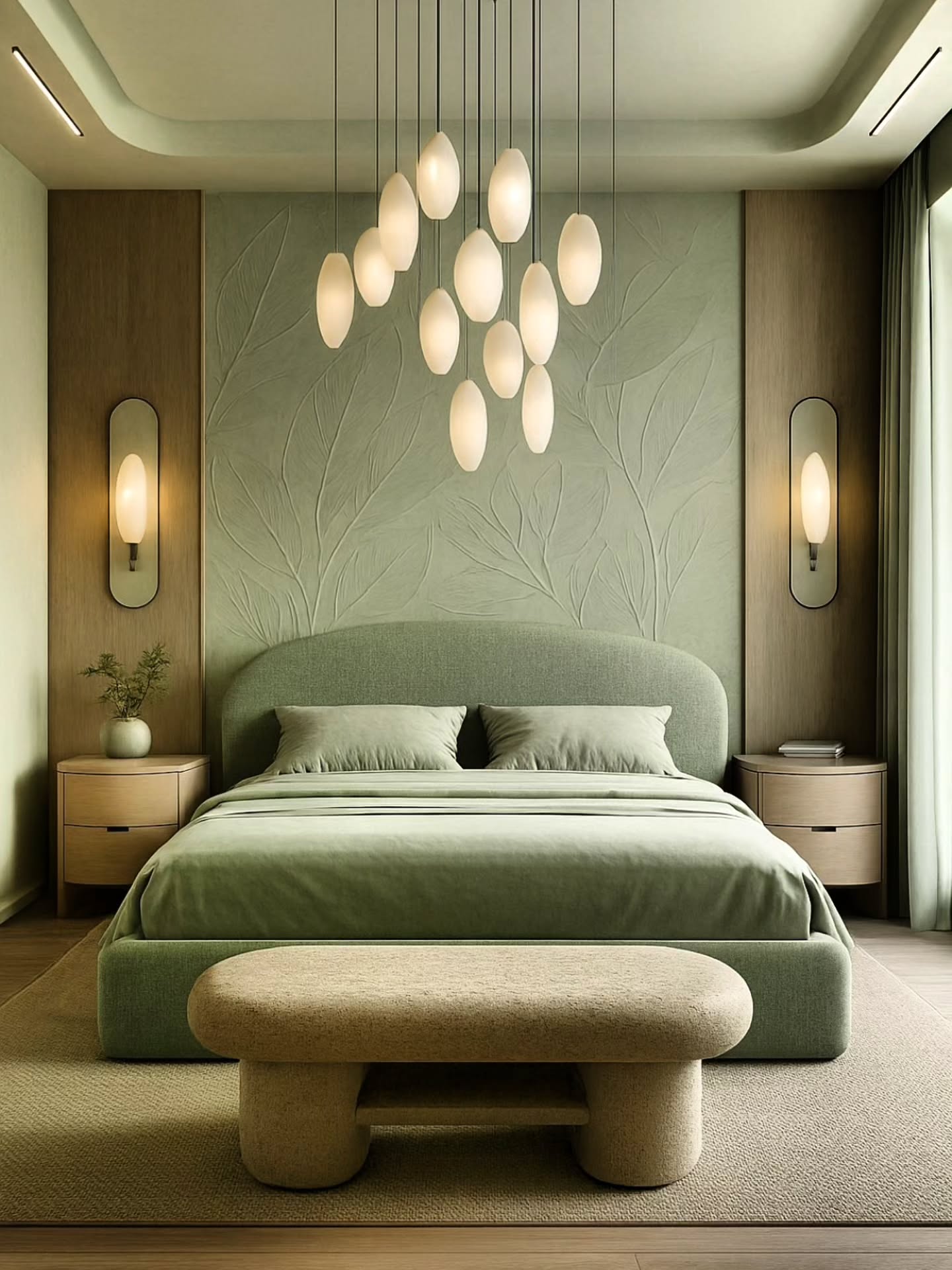 43. Velvet Dreamscape: a Plum-colored Tapestry with Golden Fringes Above a Vintage Bed Frame