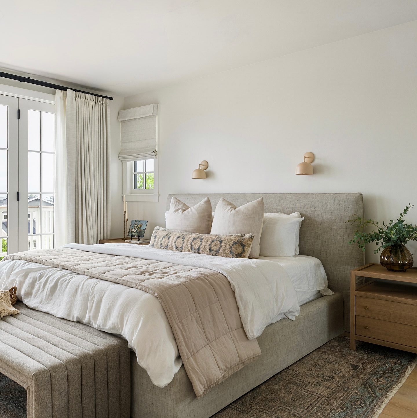 23. Coastal Bedroom with Driftwood Canopy and Macramé Accents