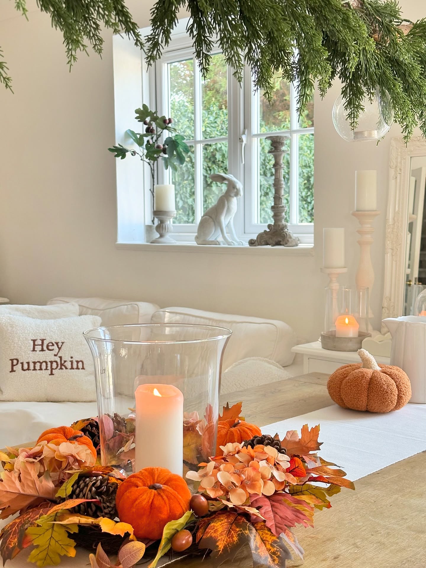 7. Autumn's Whisper: Maple Leaves and Lanterns In a Rustic Wooden Basket