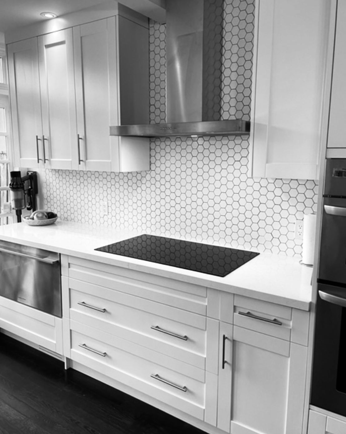 43. Cobalt Blue Herringbone Tiles with Copper Accents Create a Rustic-modern Fusion