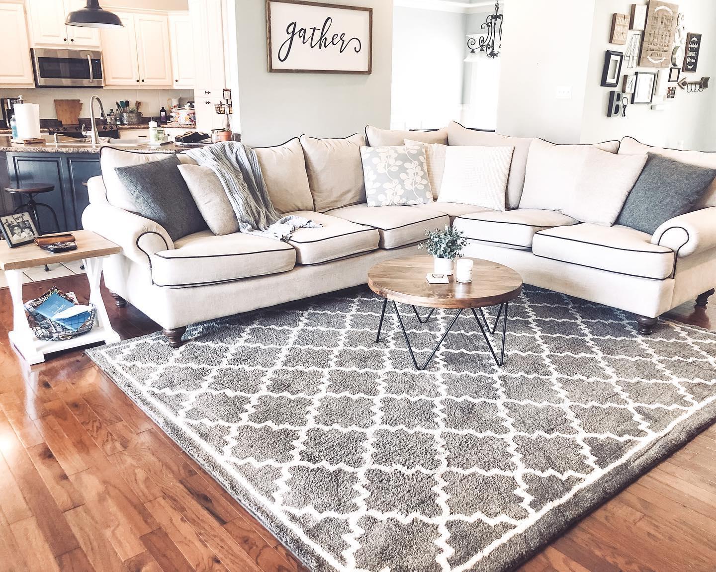 46. Cozy Nook with Vintage Bookshelf and Plaid Throw Blanket on Armchair