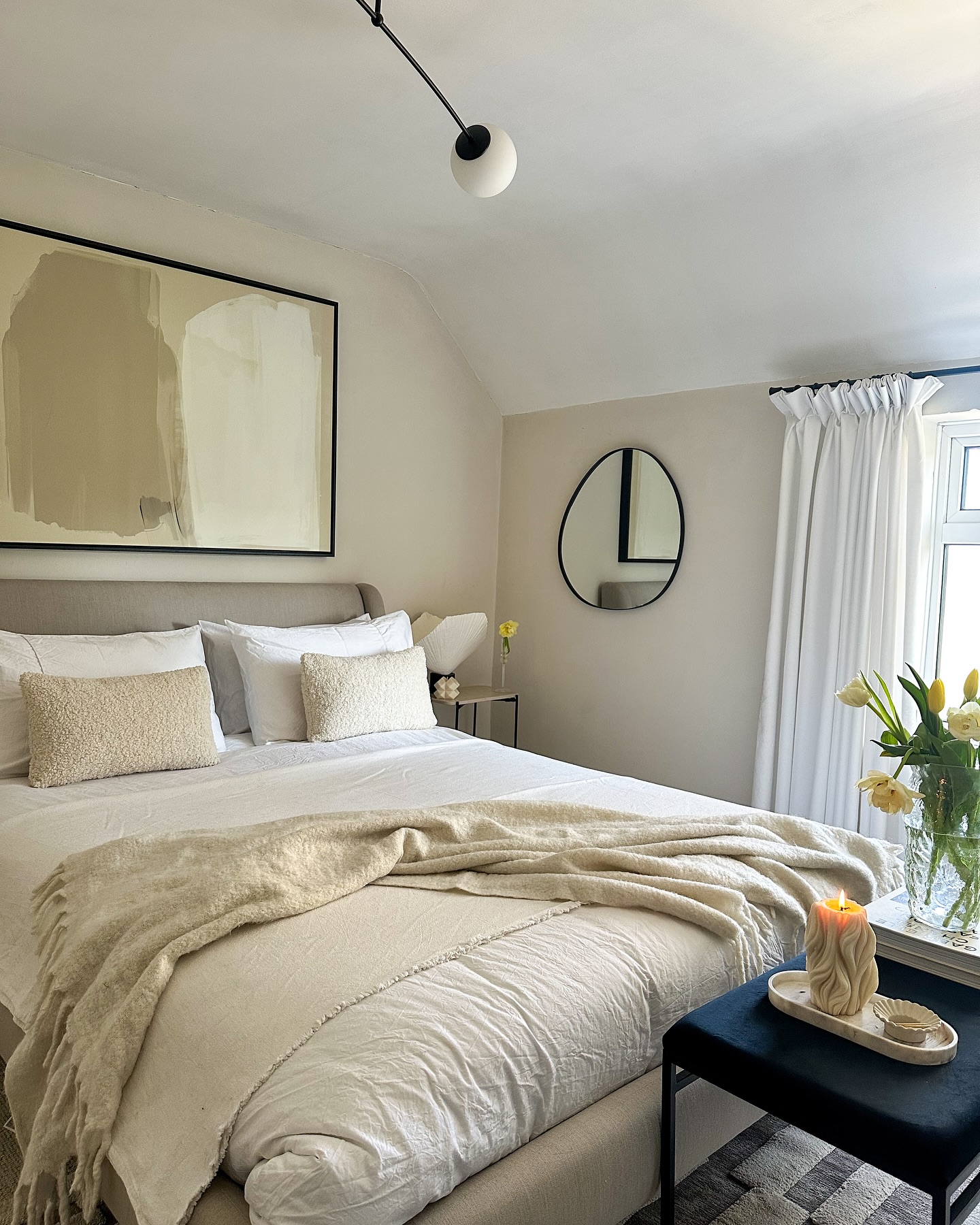 2. Moonlit Serenity: the Interplay Of Soft Beige and Dark Wood Accents
