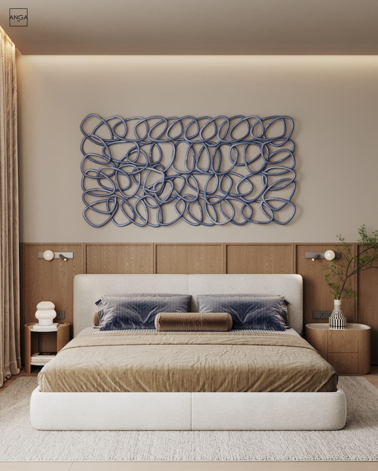 2. Soft Lilac Hues and Geometric Shadows: a Dreamy Retreat