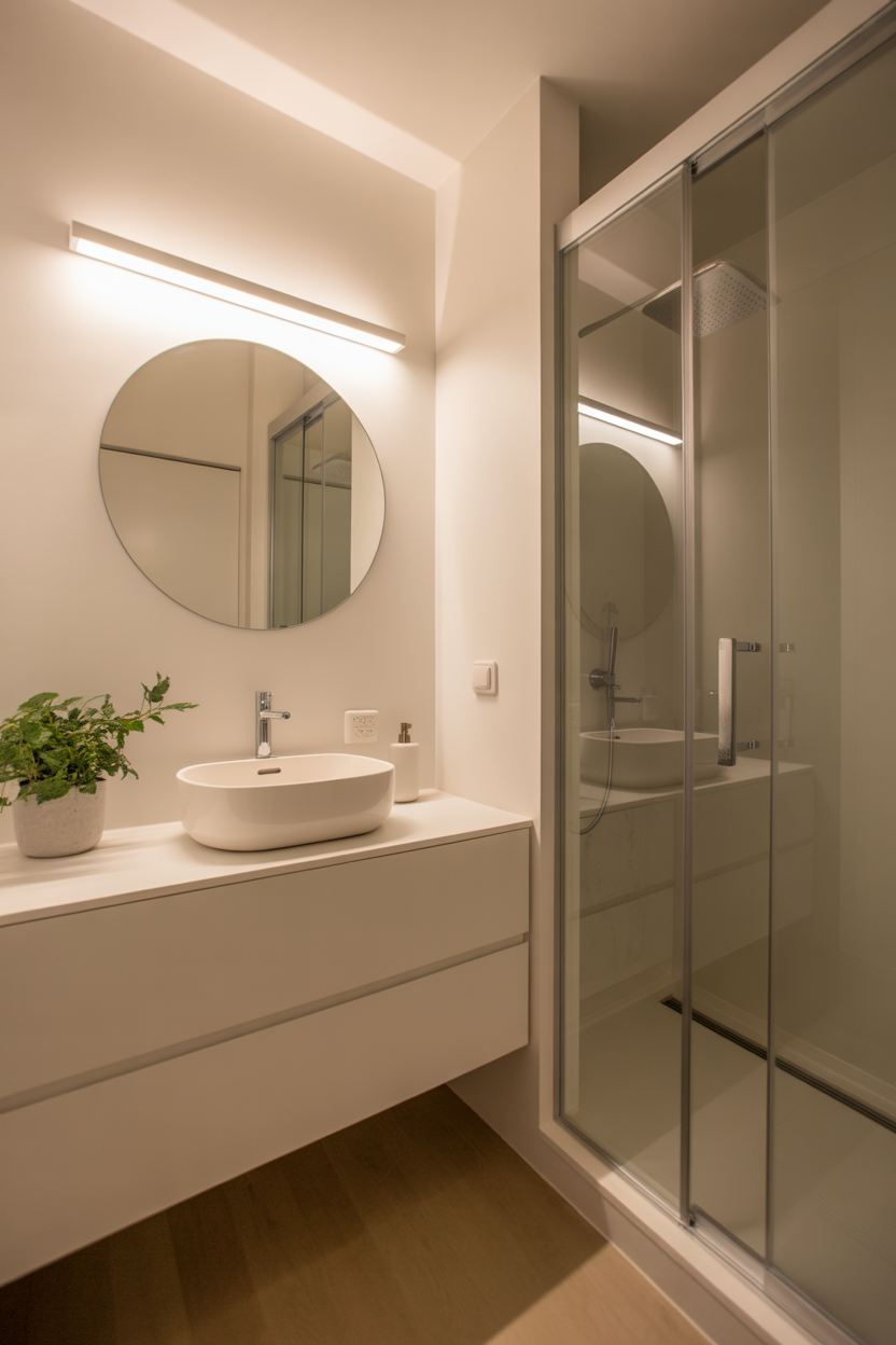 Minimalist White Bathroom