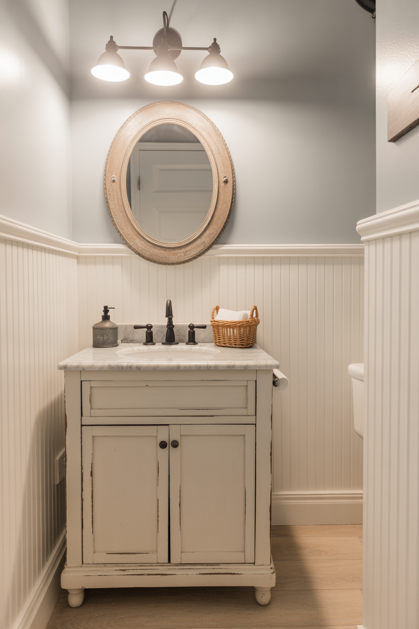 Farmhouse Chic Half Bathroom