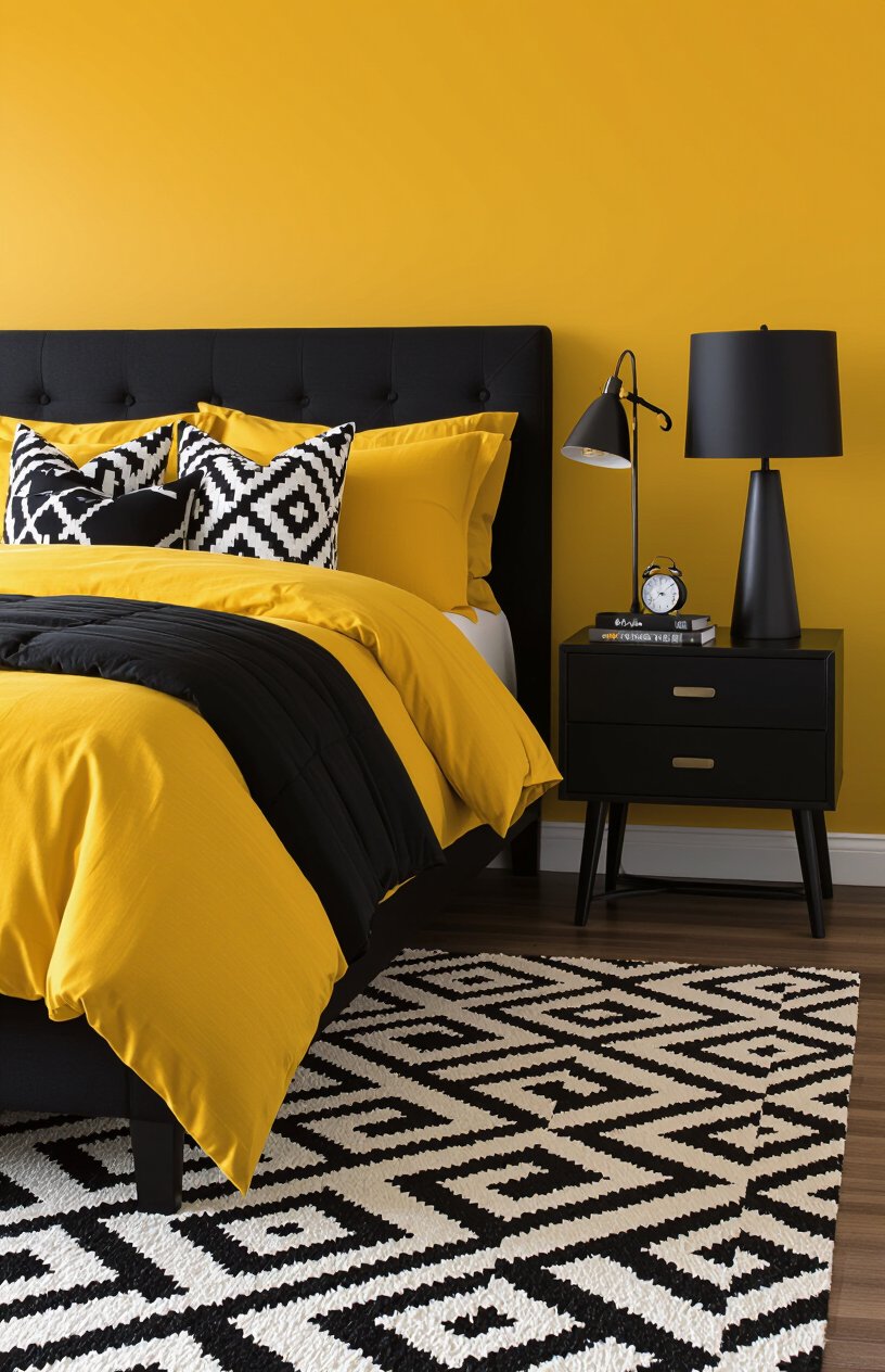 Bold Yellow and Black Contrast