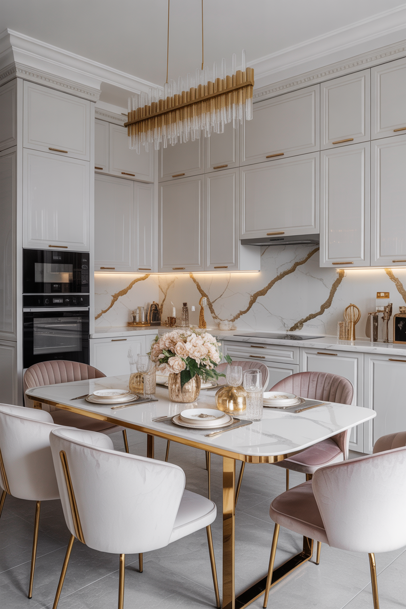 Contemporary White and Gold