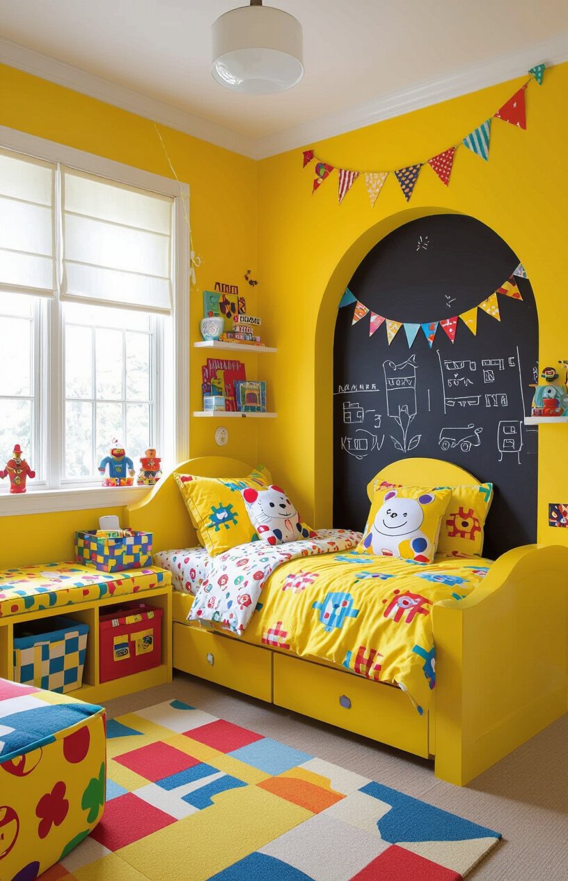 Playful Yellow Kids’ Room