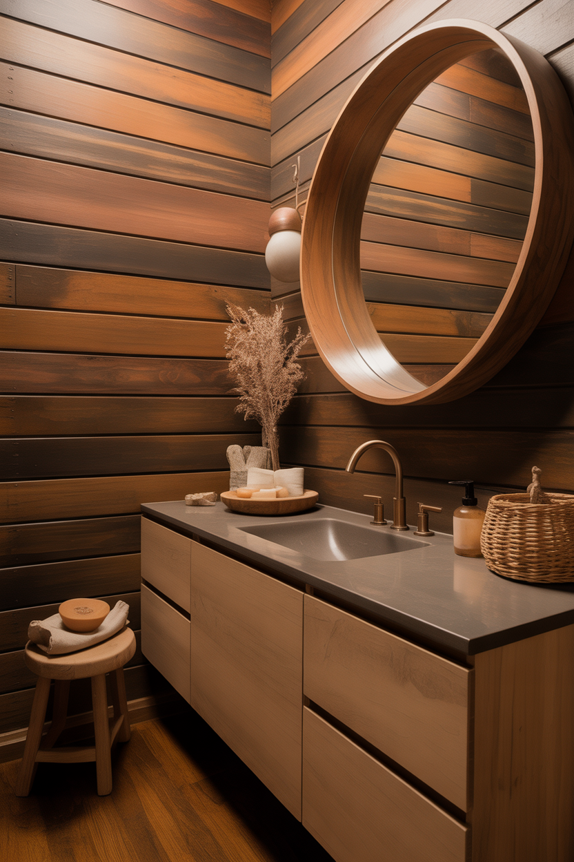 Artisanal Wood Half Bathroom