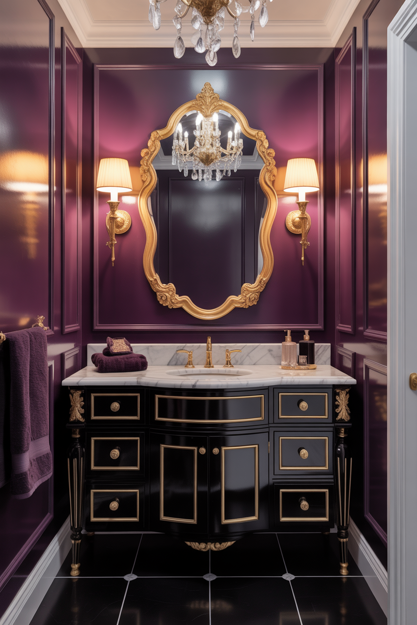 Hollywood Glam Half Bathroom