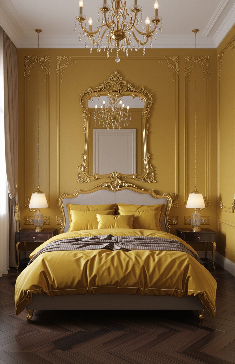 Golden Accent Bedroom