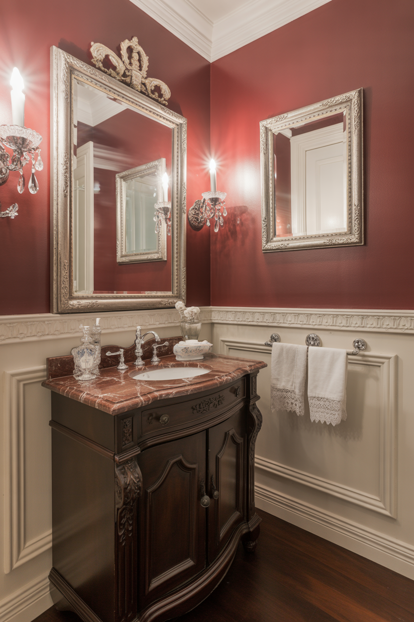 Victorian-Inspired Half Bathroom