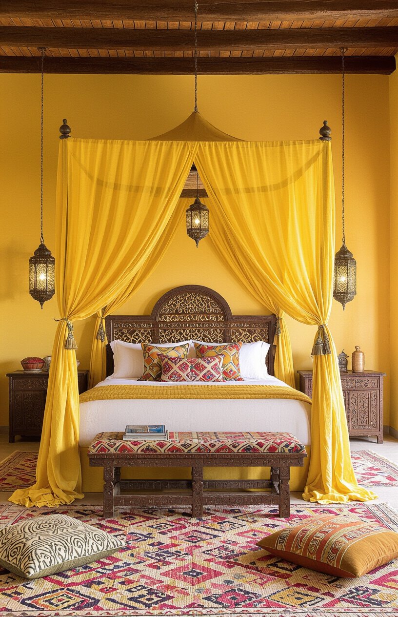 Yellow Moroccan Bedroom