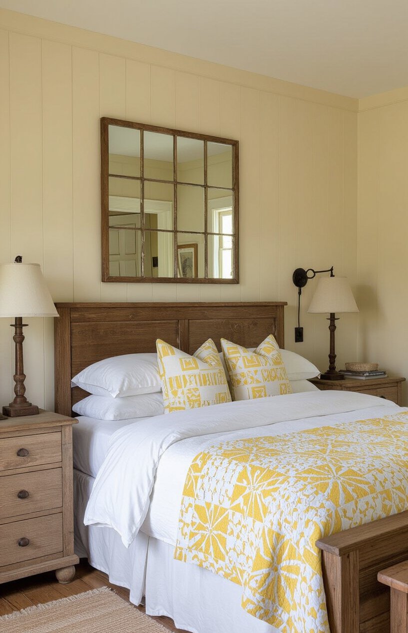 Farmhouse Yellow Bedroom