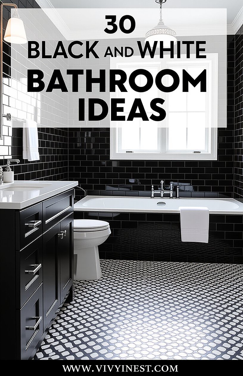 30 Black and White Bathroom Ideas