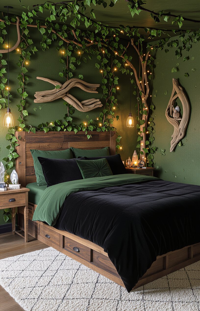 Mystic Dark Forest Bedroom