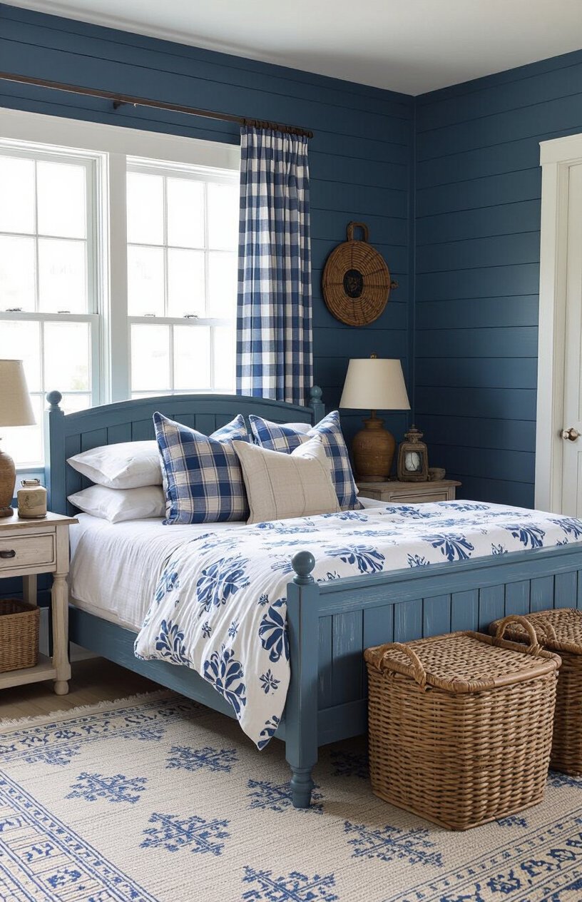 Blue Farmhouse Bedroom