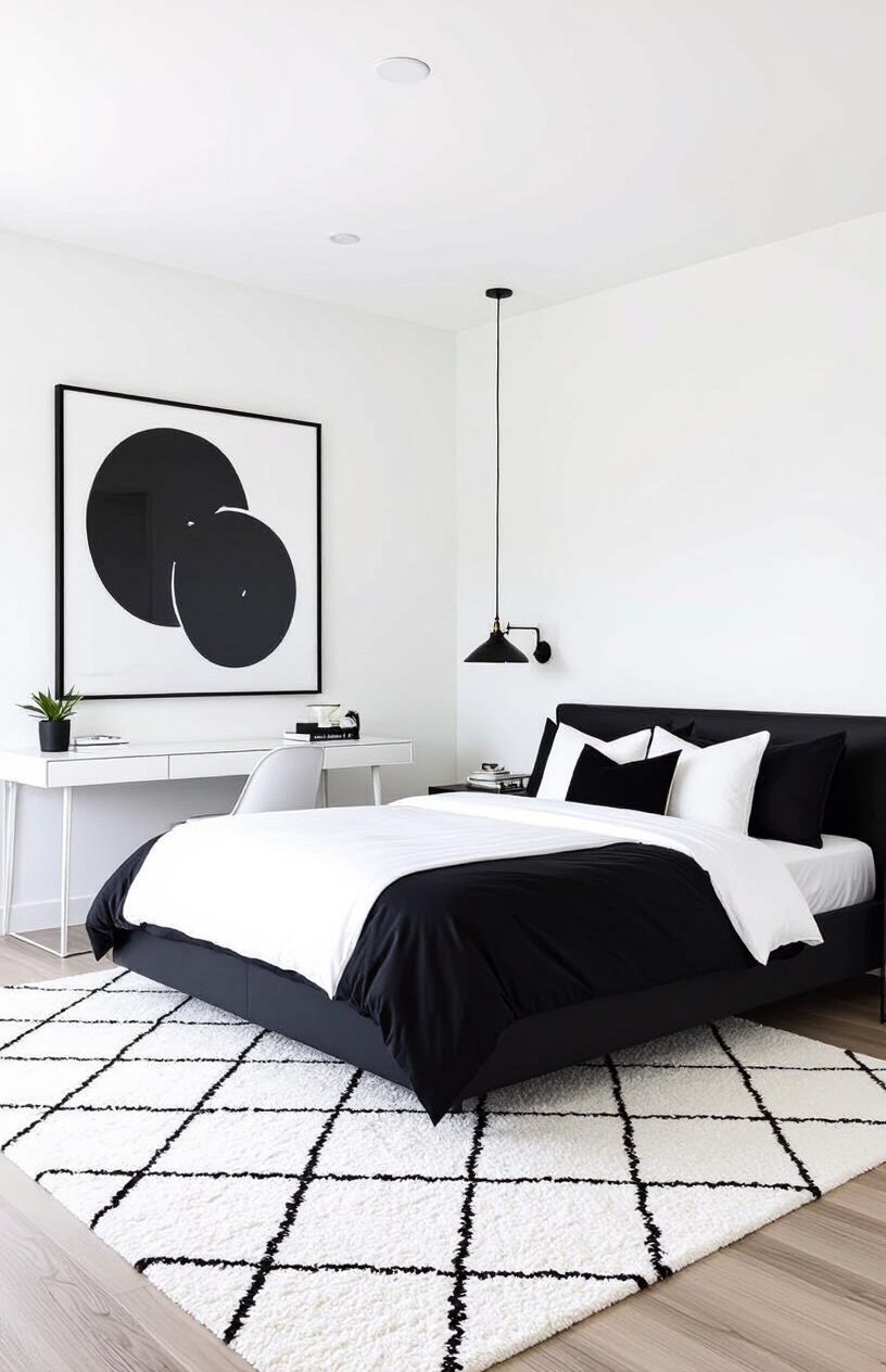 Contemporary Black & White Bedroom