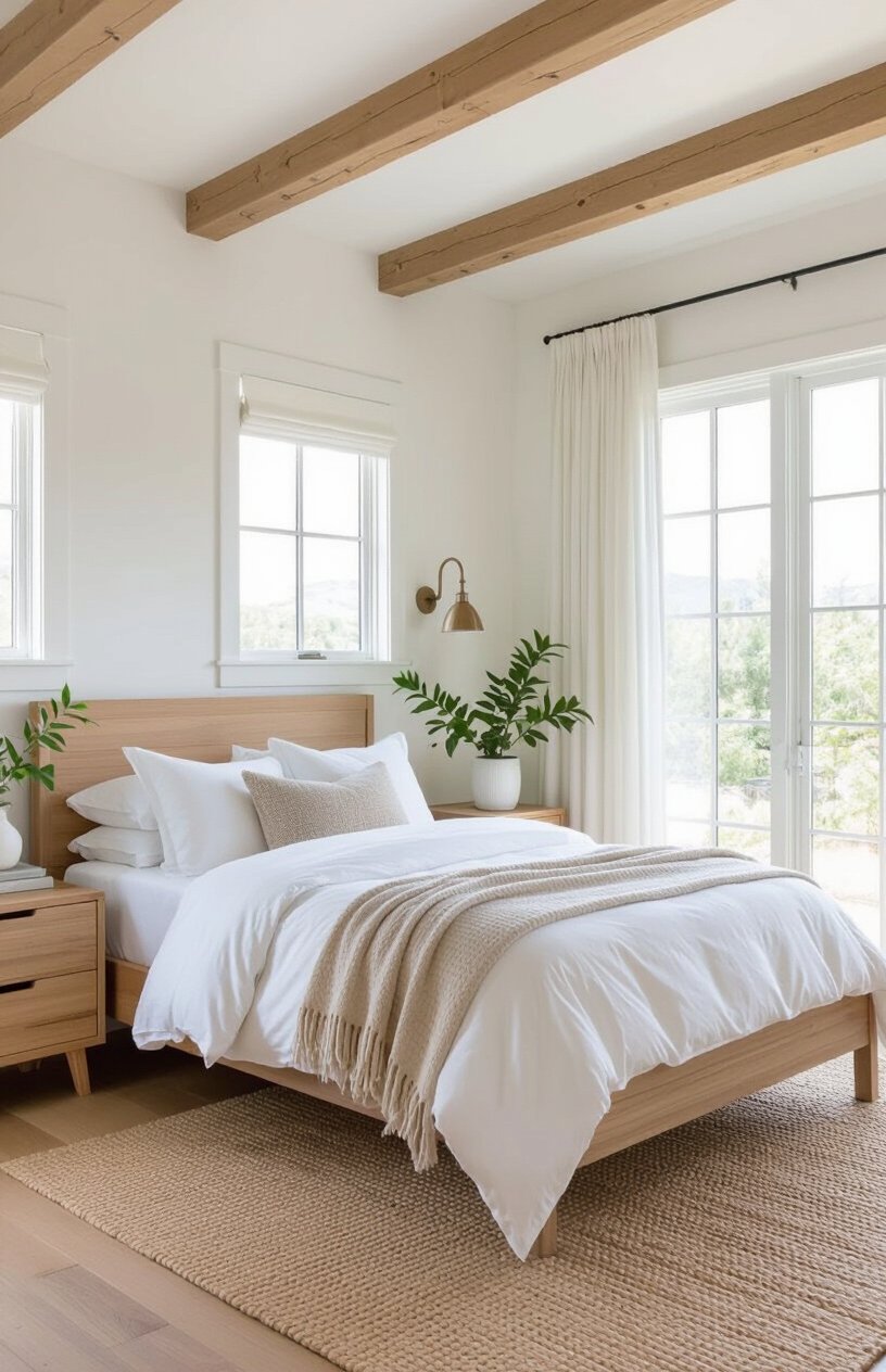 White and Wood Natural Bedroom