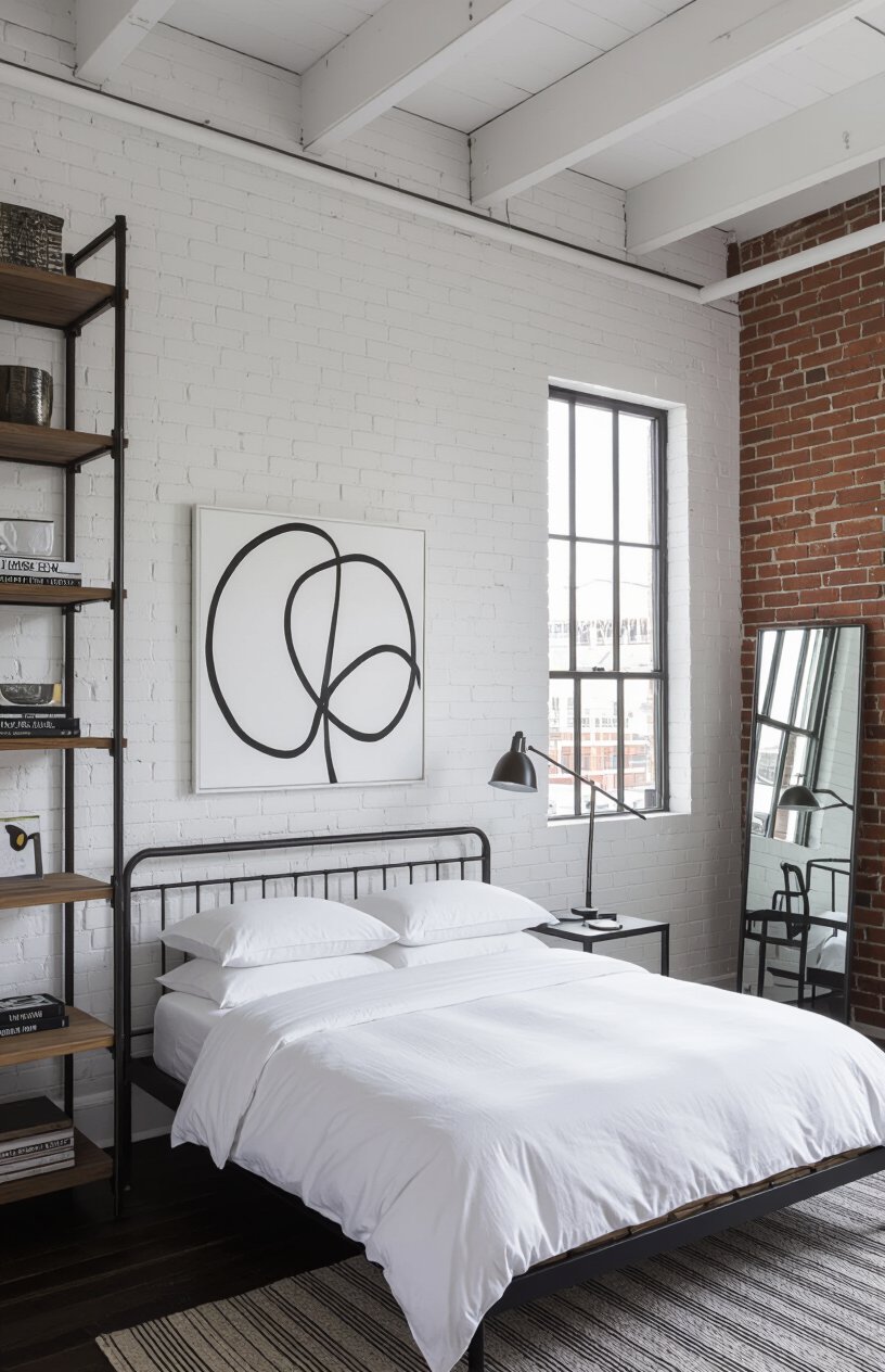 Industrial White Bedroom