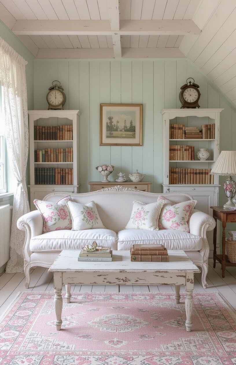 Shabby Chic Attic Living Room