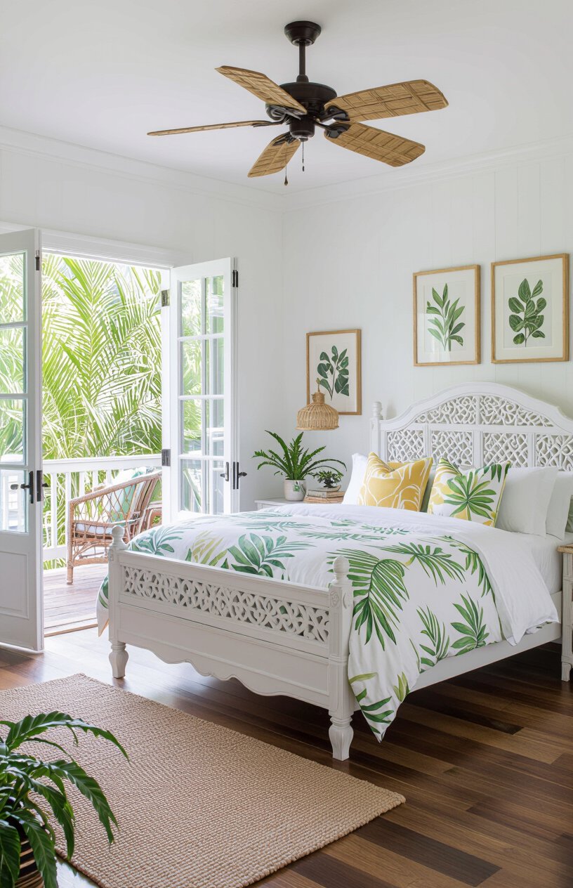 Tropical White Bedroom