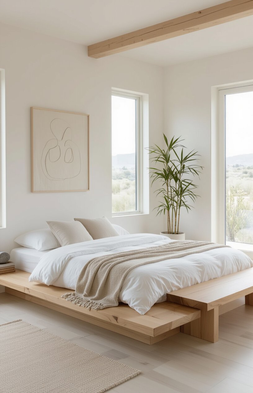 Modern White Zen Bedroom