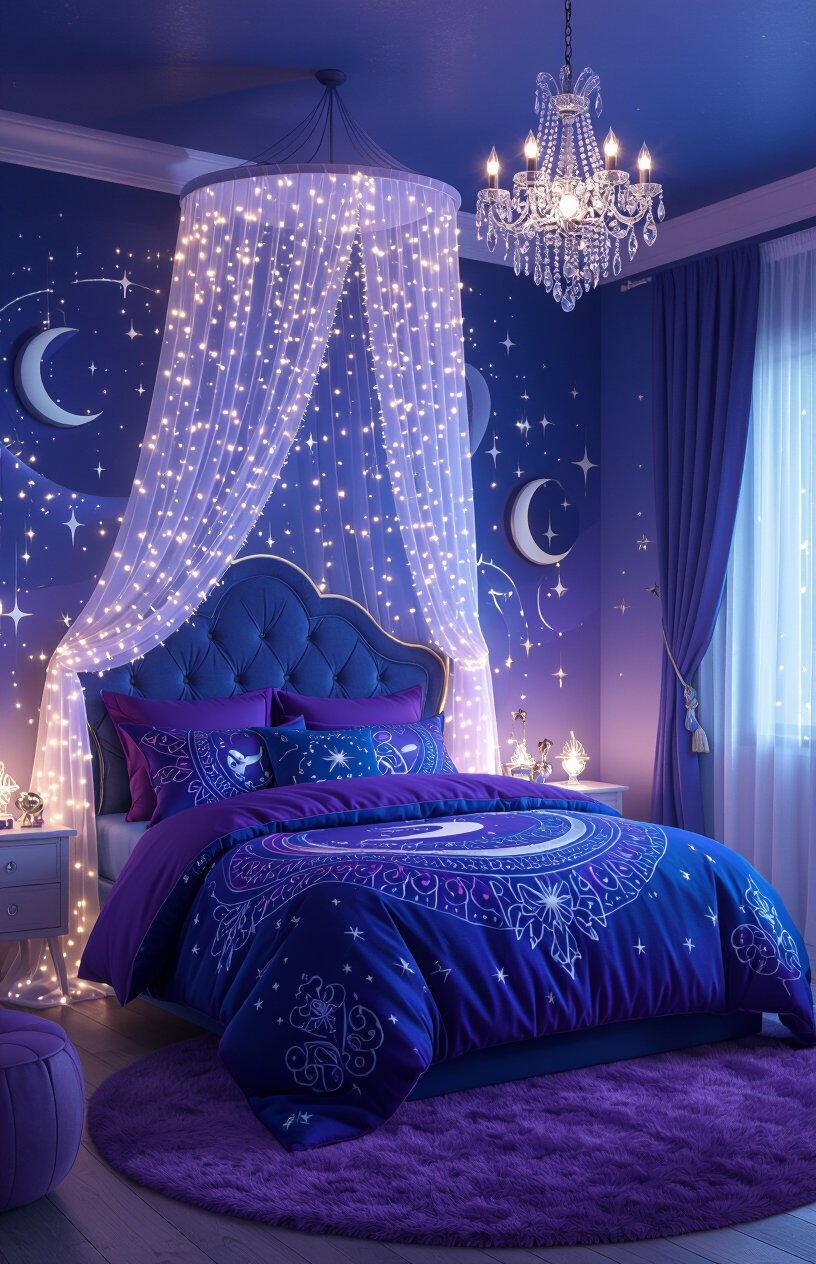 Blue and Purple Fantasy Bedroom