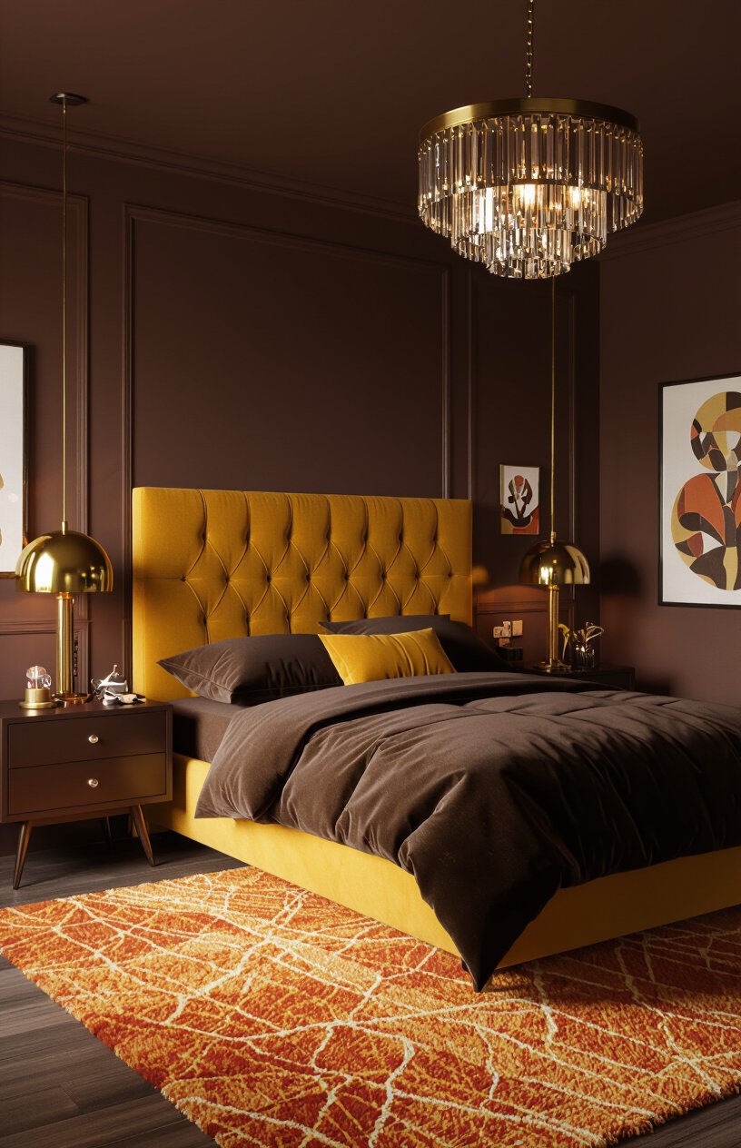 Dark Retro Glam Bedroom