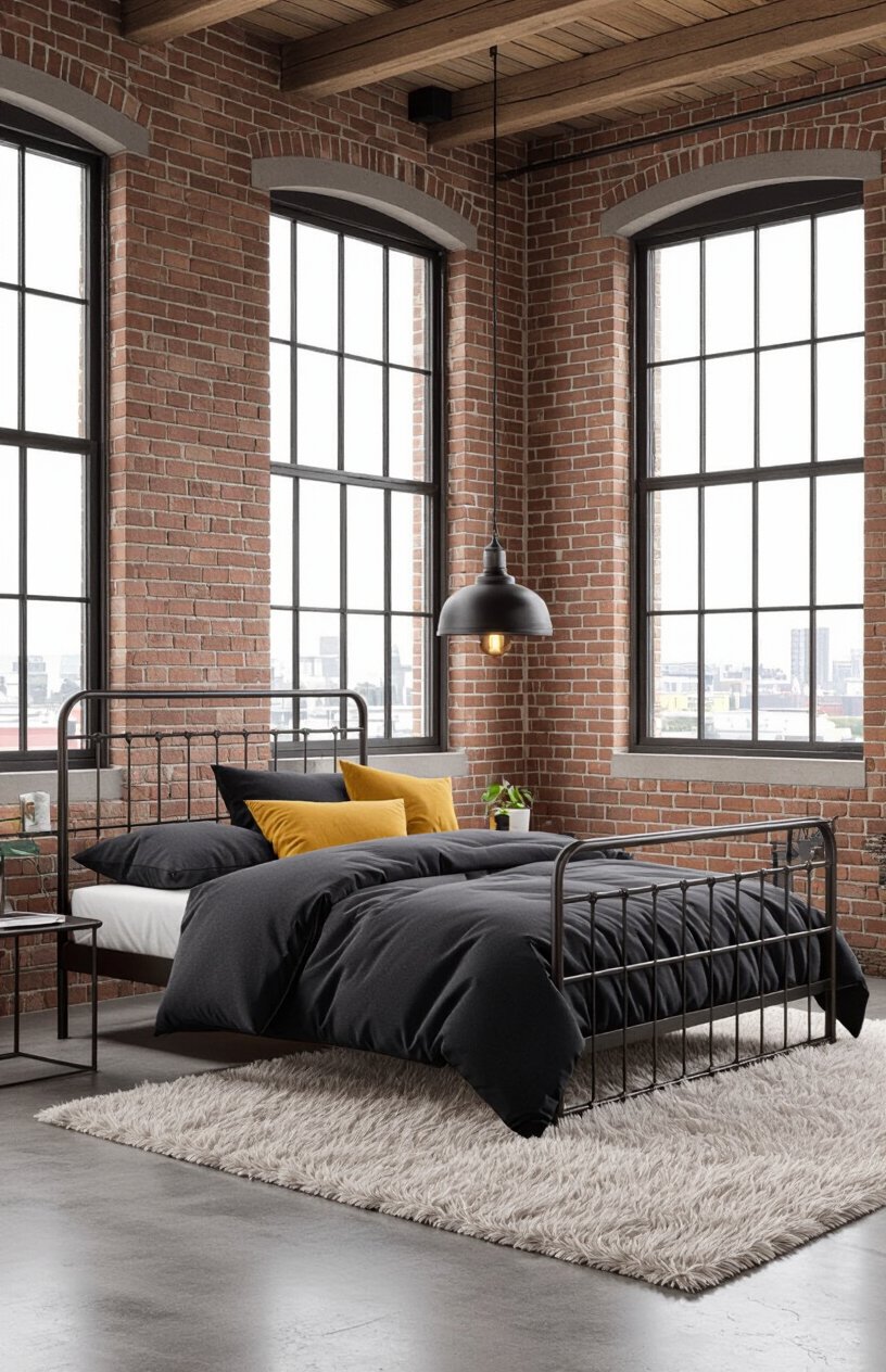 Industrial Loft Bedroom