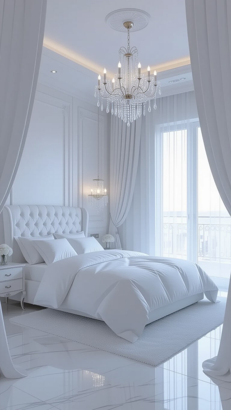 All-White Luxury Clean Girl Bedroom