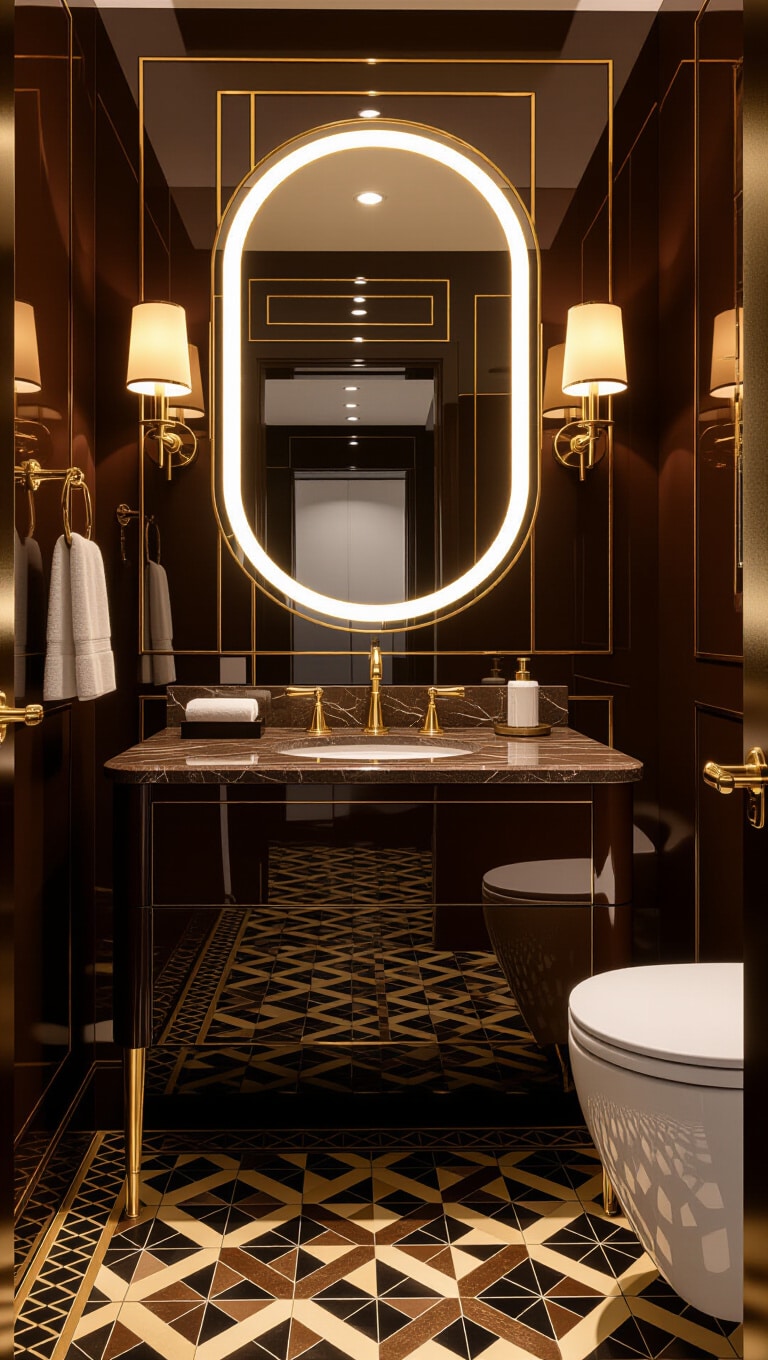 Art Deco Brown Bathroom Retreat