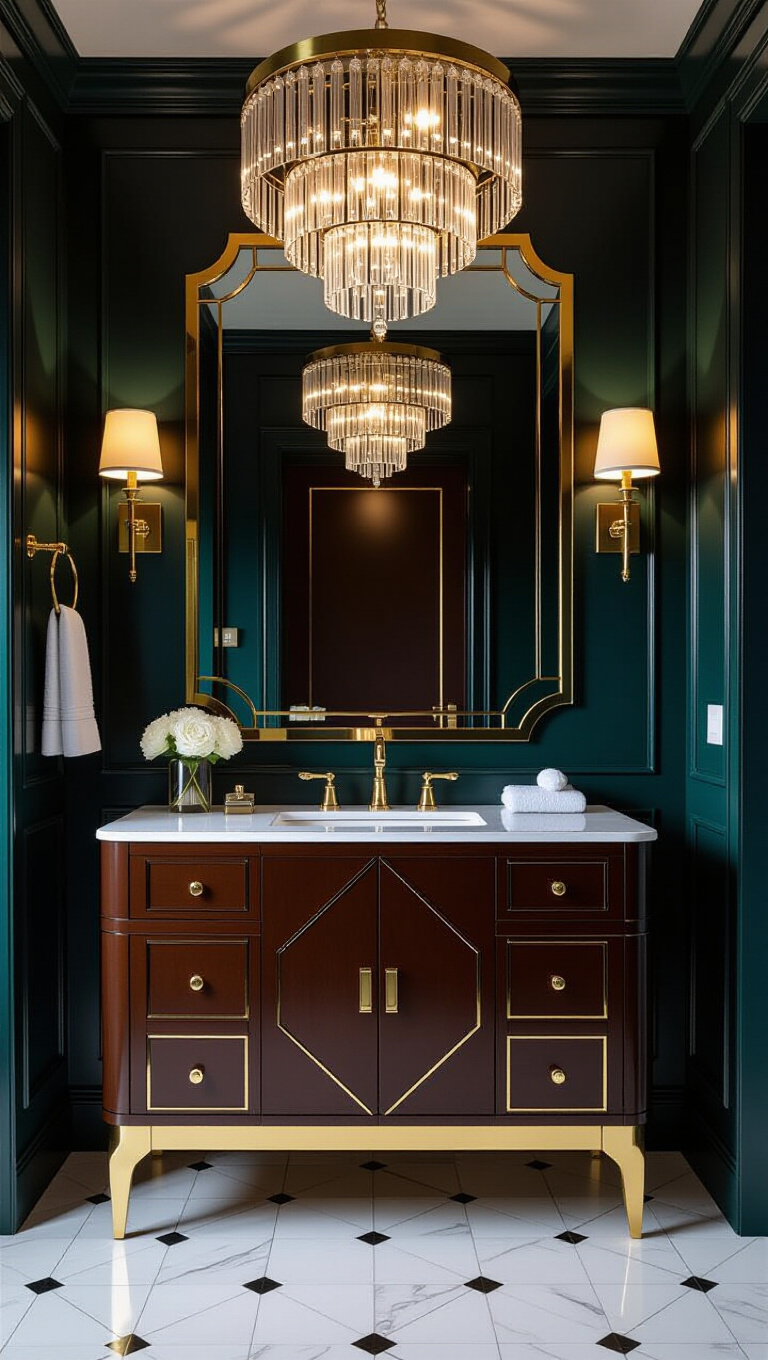 Art Deco Brown Vanity
