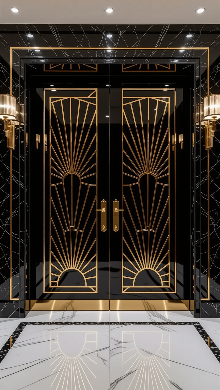 Art Deco Geometric Double Doors