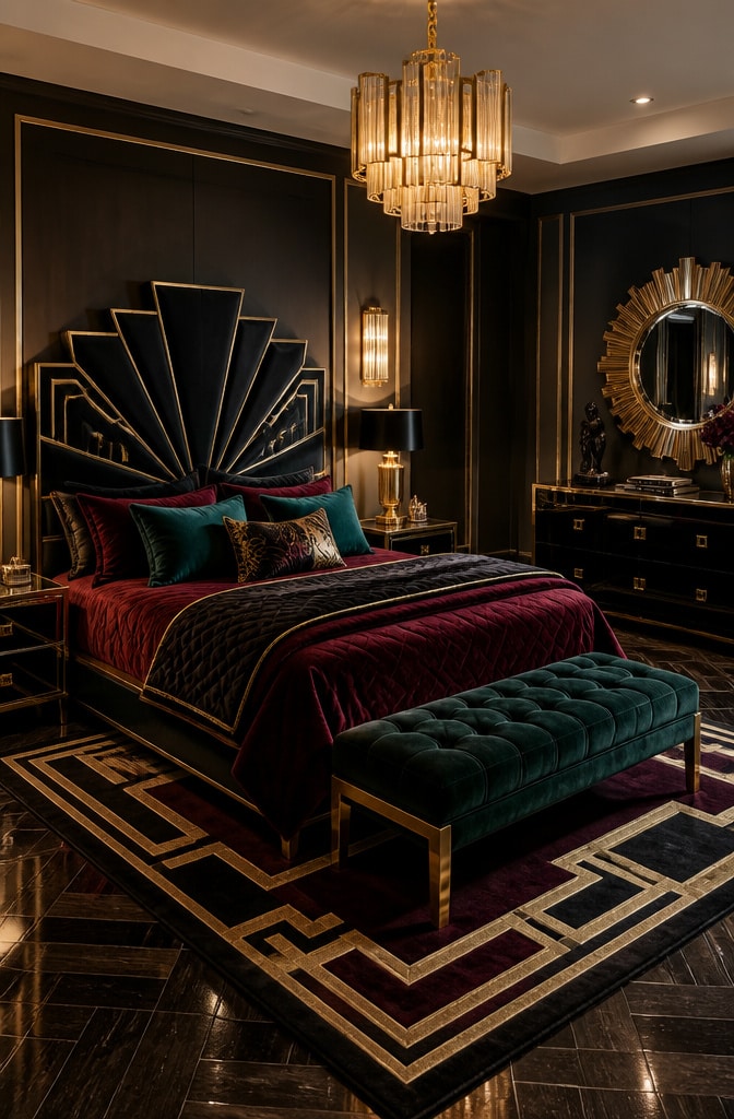 Art Deco Glam Bedroom Layout