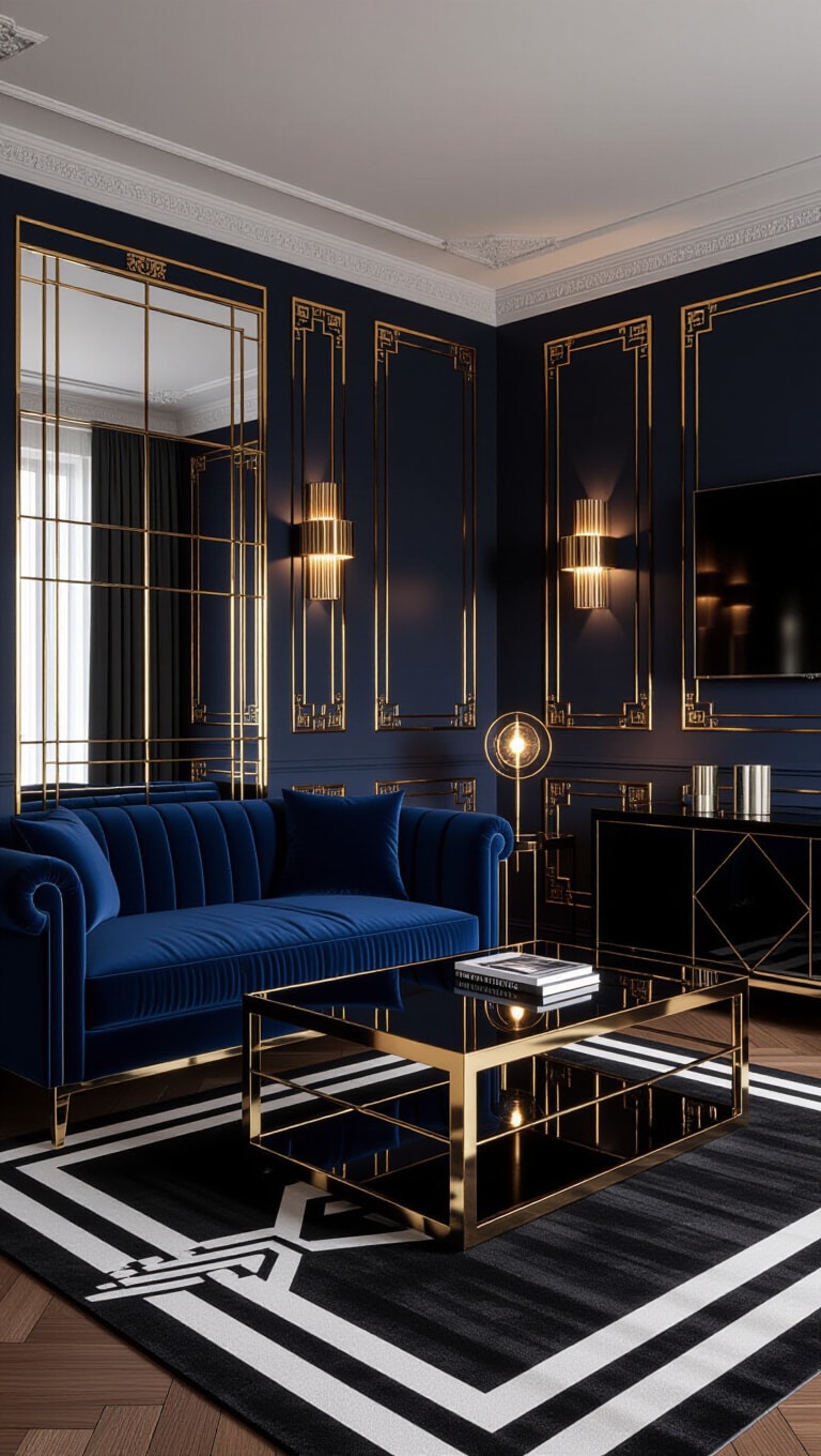 Art Deco Inspired Compact Living Room