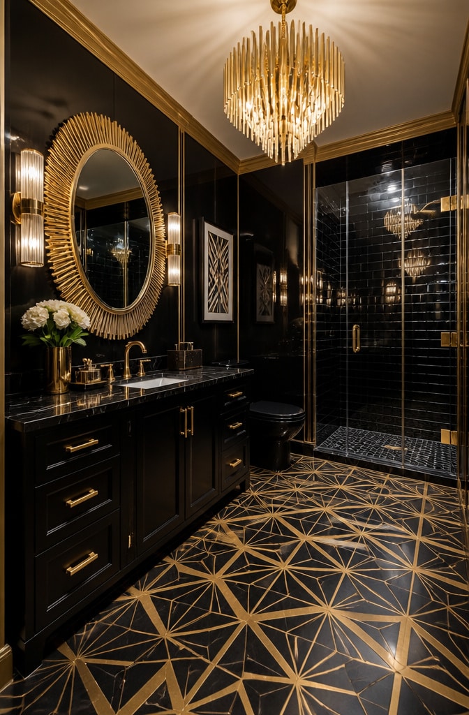 Art Deco Inspired Guest Bathroom