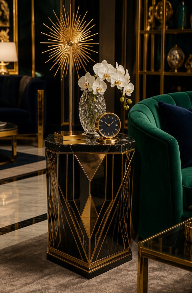 Art Deco Luxe Side Table Styling