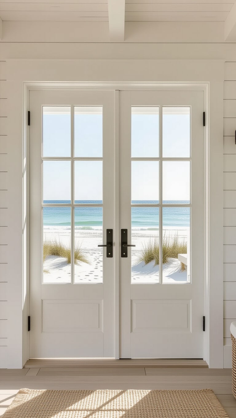 Beach House Whitewashed Double Doors