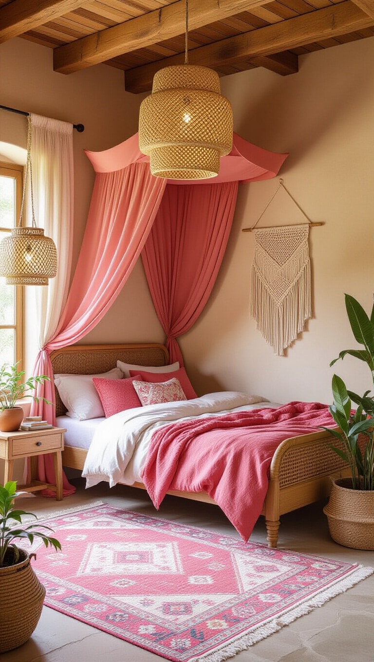 Bohemian Beige and Coral Pink Haven