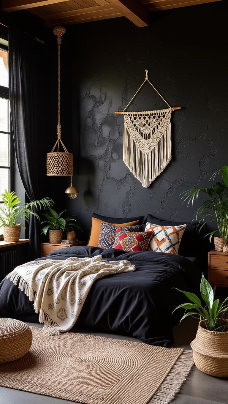 Bohemian Black Bedroom Oasis