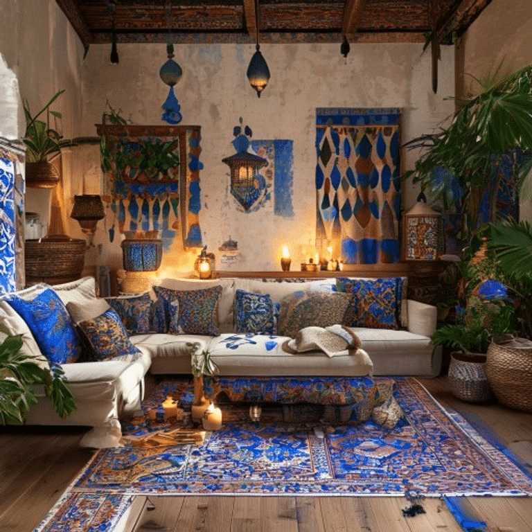 Bohemian Blue and Beige Oasis