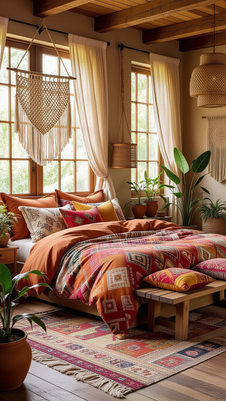 Bohemian Brown Earthy Bedroom