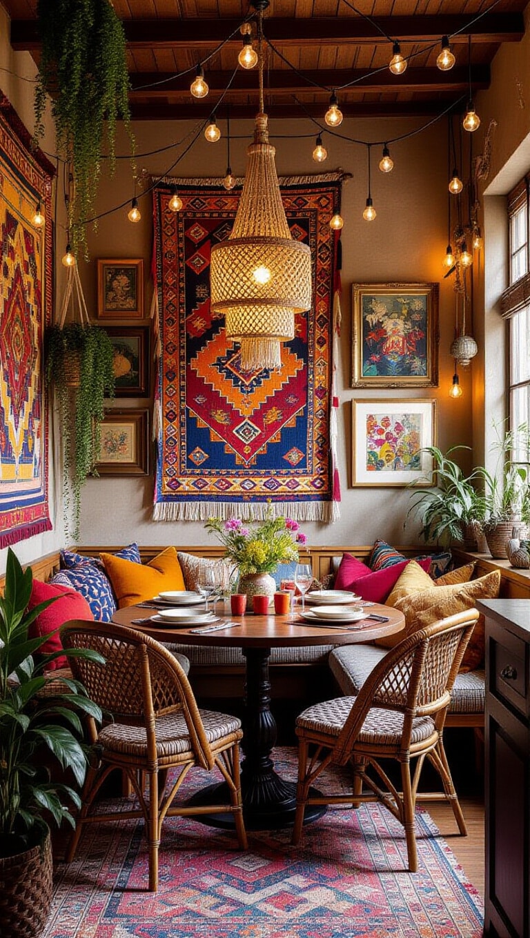 Bohemian Eclectic Dining Room Walls