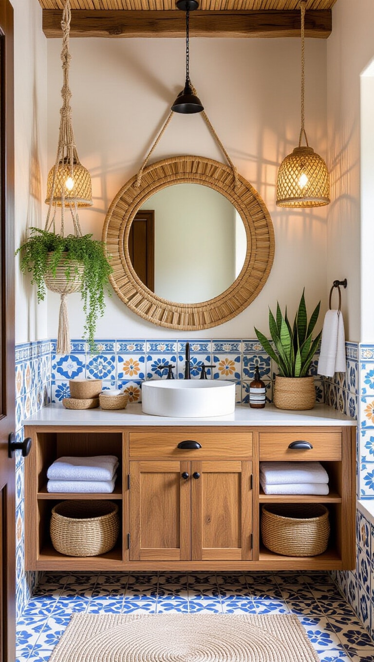 Bohemian Eclectic Guest Bathroom