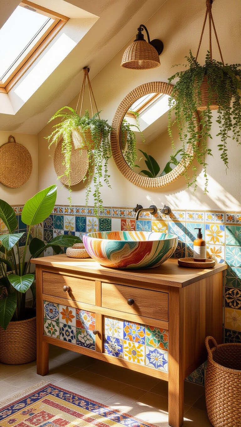 Bohemian Marble Sink Bathroom Hideaway