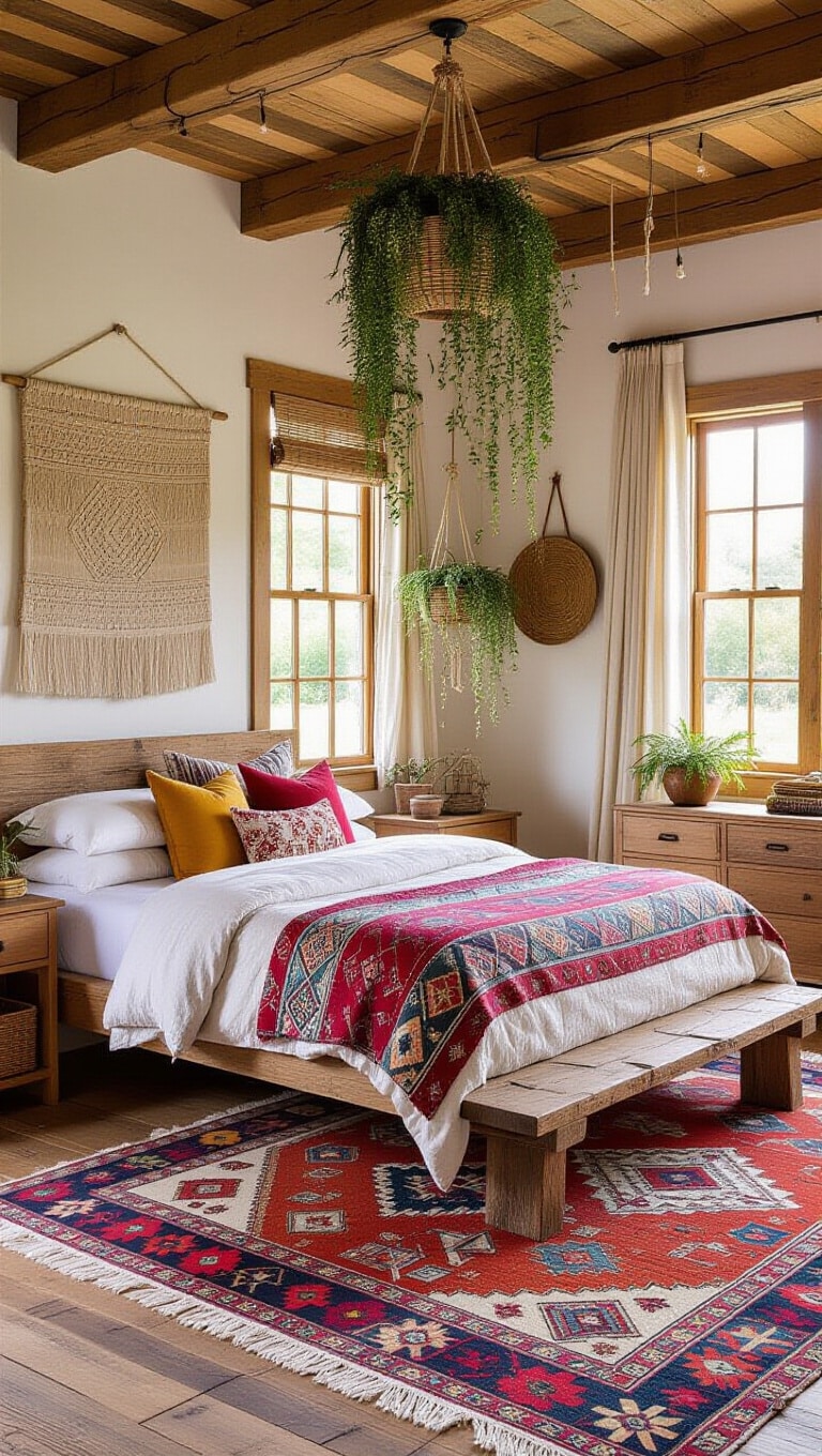 Bohemian Rustic Farmhouse Bedroom