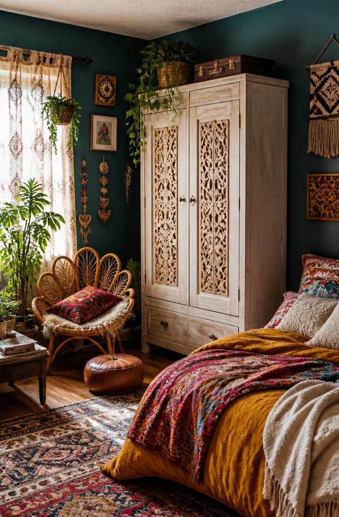 Bohemian White Wardrobe Bedroom